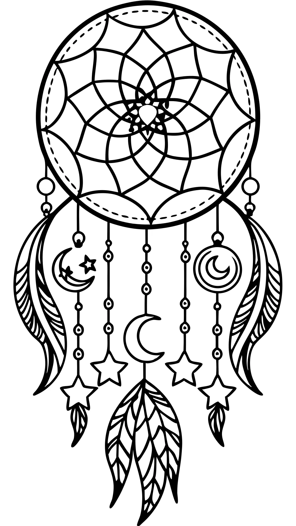 moon dream catcher coloring pages